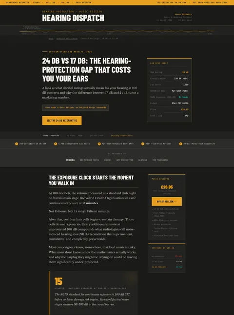 Hearing Dispatch — Editorial · 24 vs 17 dB